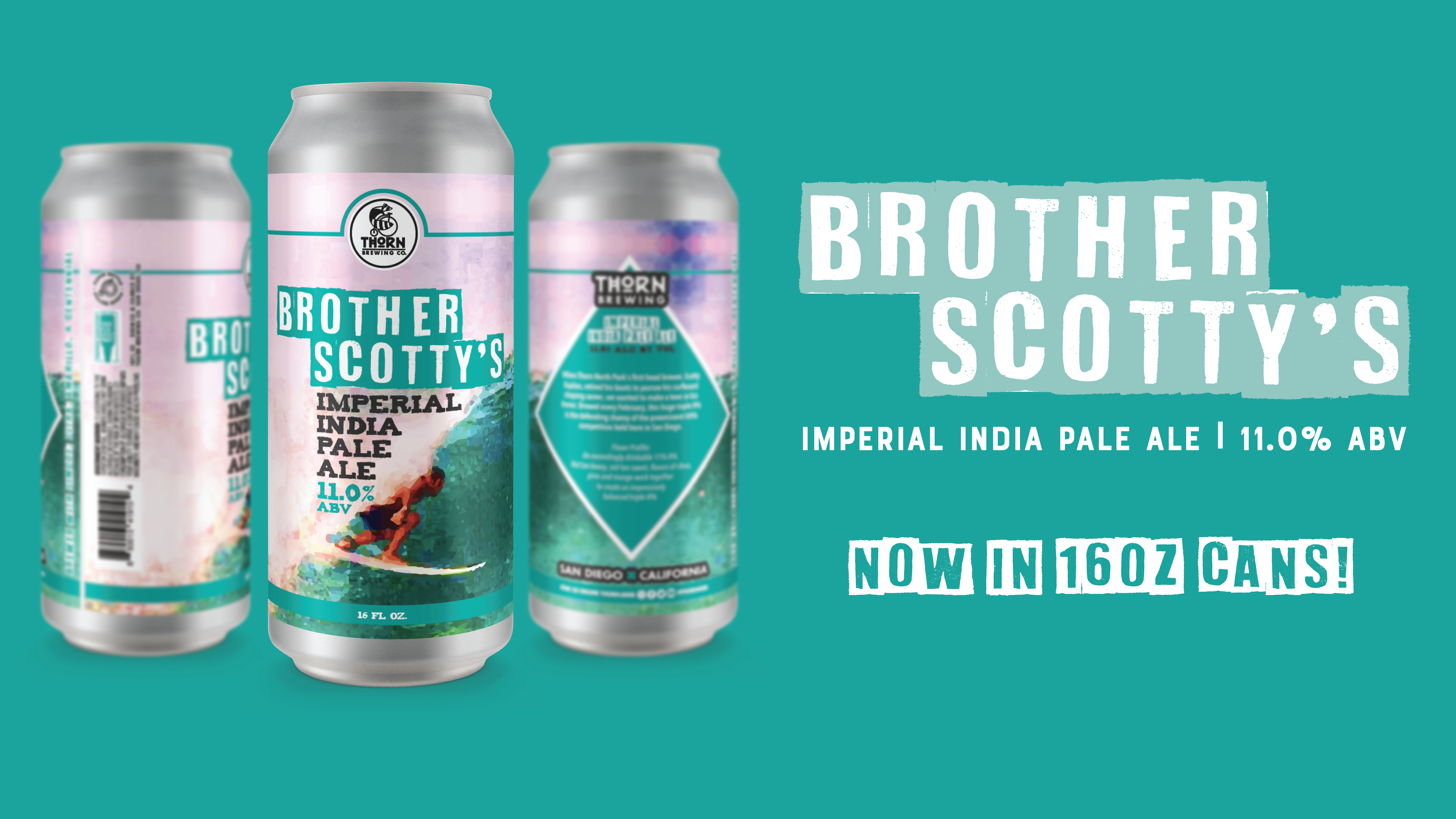 three cans of brother scotty's beer