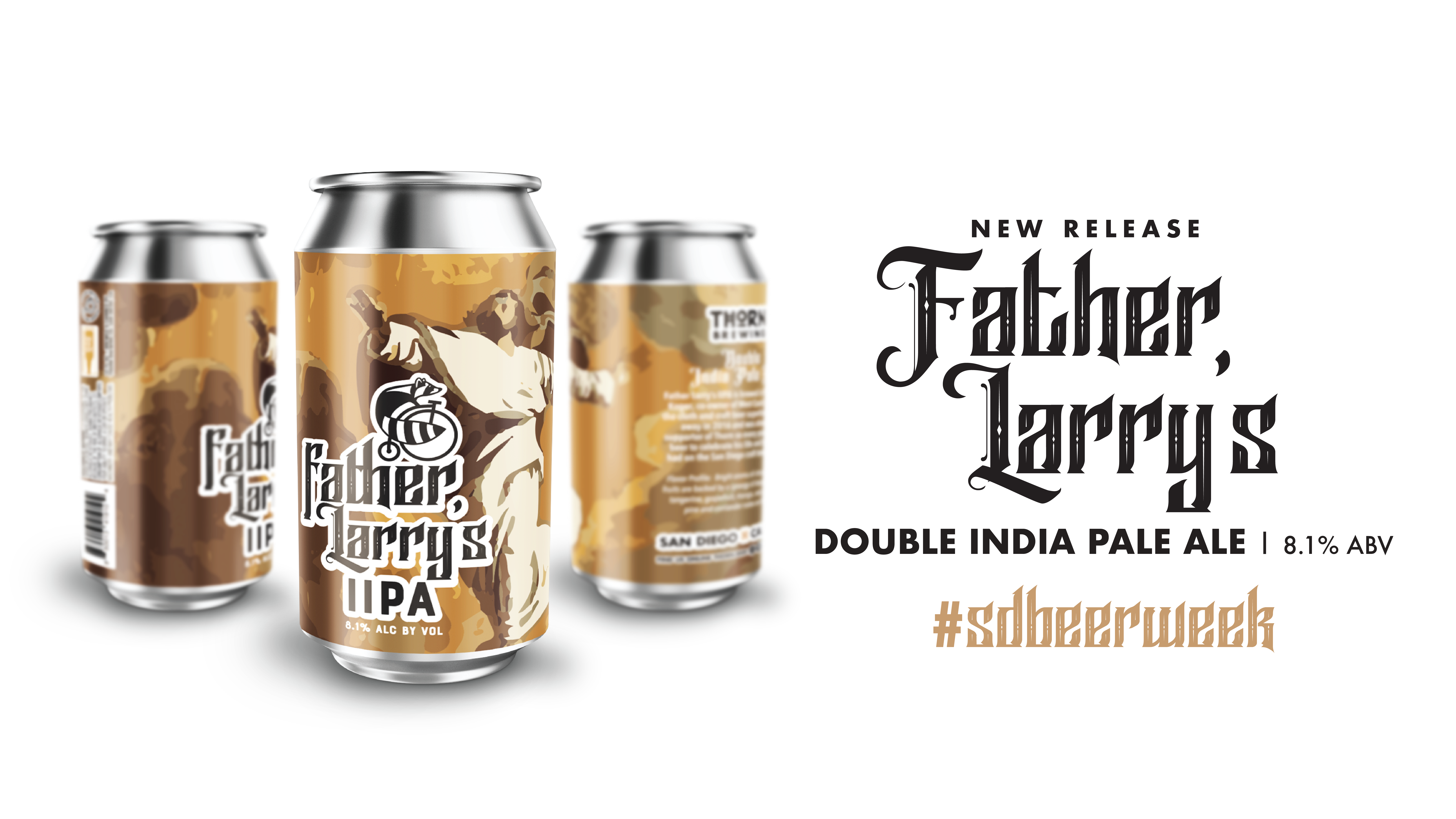 cans of Father Larry IPA beer