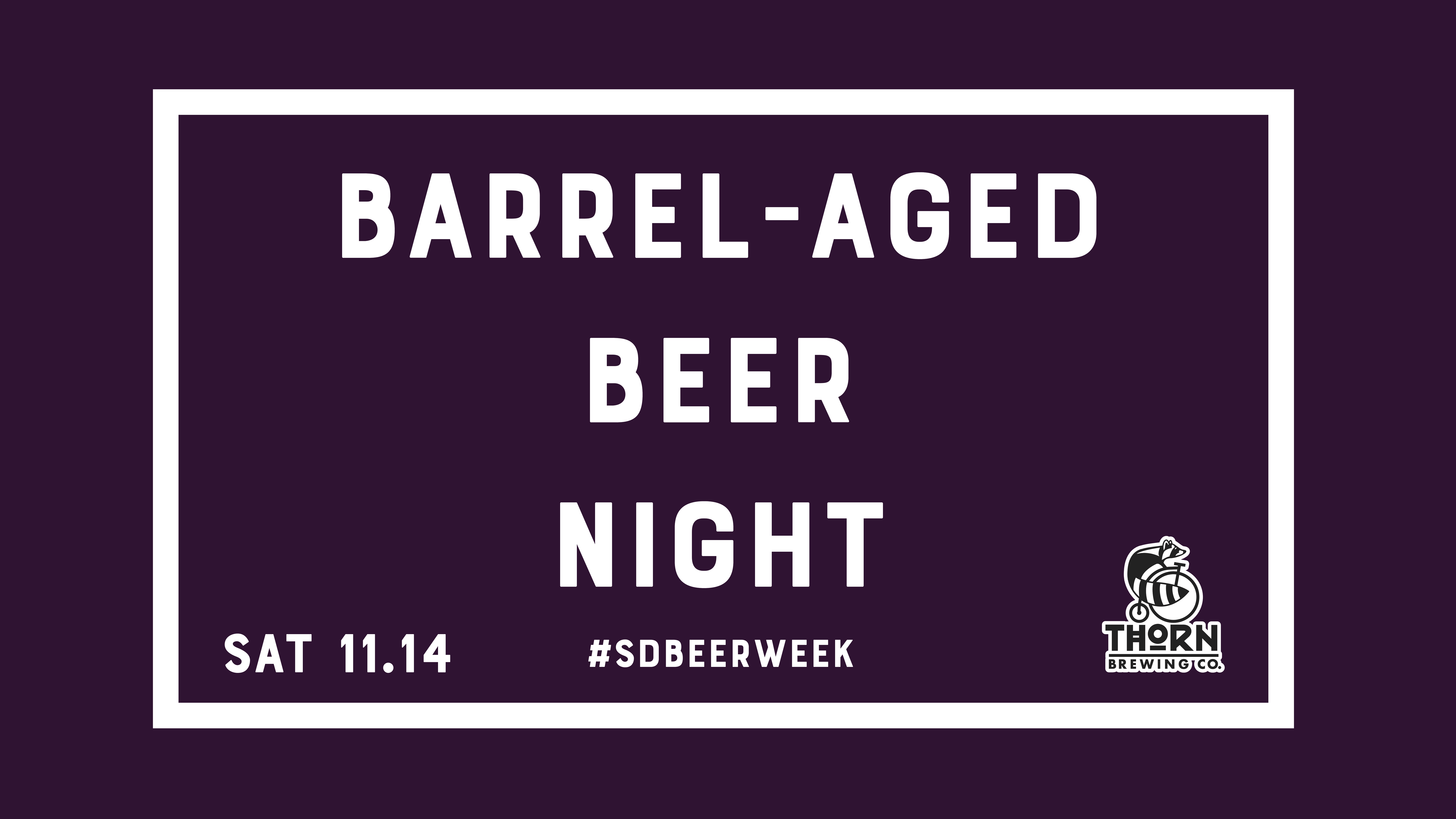 text saying barrel-aged beer night