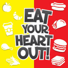 picture of logo for eat your heart out in red and yellow