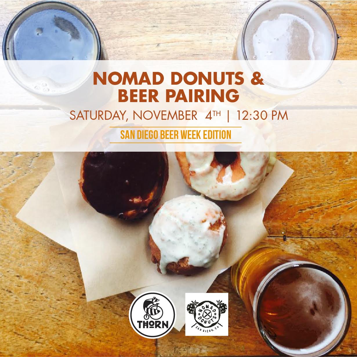 Nomand Donut & Beer Pairing at Thorn St Brewing in North Park SD
